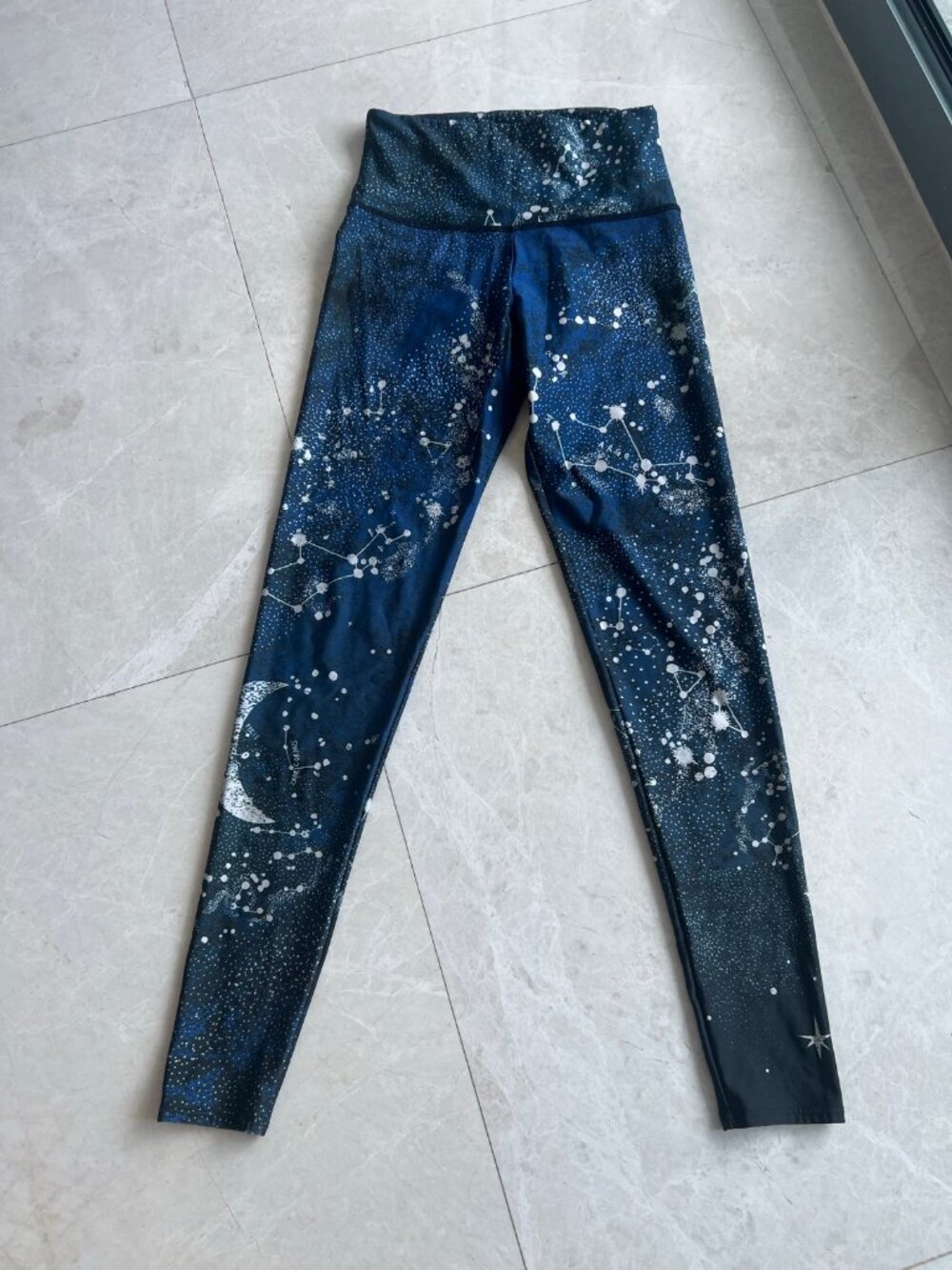 Onzie Blue Star Constellation Print Leggings High Waist Yoga M